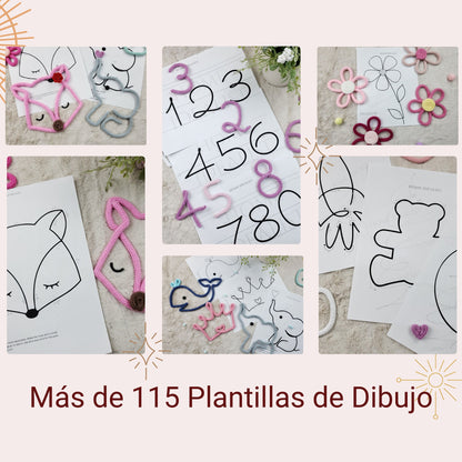 Curso de Arte con Alambre y Cordón Tejido con Videos de Instrucciones Paso a Paso. Plantillas de letras y dibujos/ Archivo PDF digital.