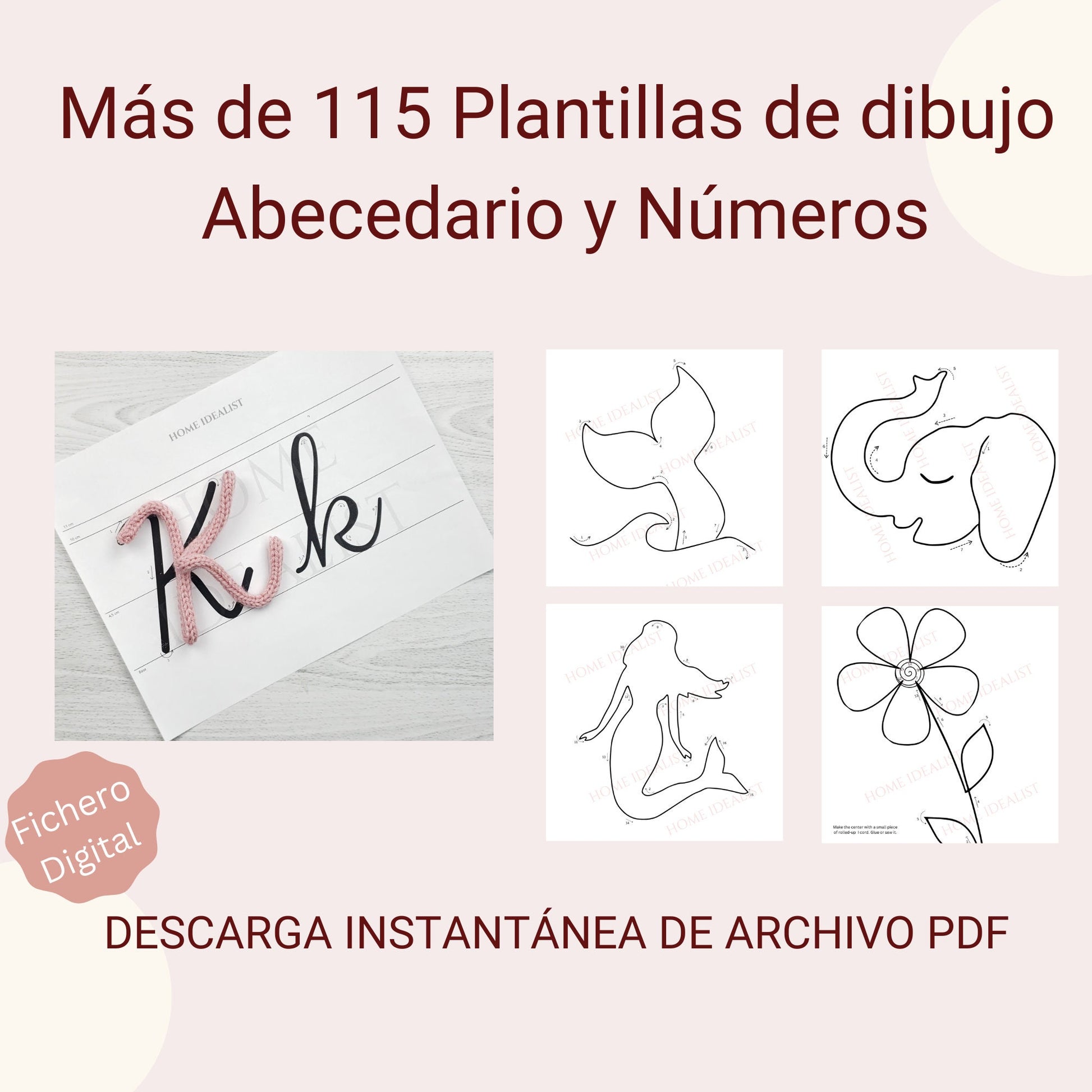 Curso de Arte con Alambre y Cordón Tejido con Videos de Instrucciones Paso a Paso. Plantillas de letras y dibujos/ Archivo PDF digital.