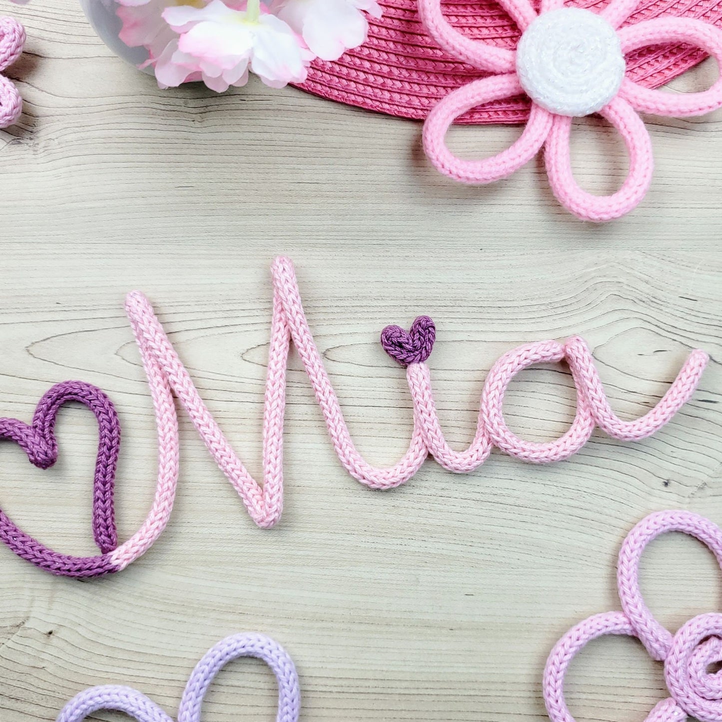 Knitted Wire Uppercase and Lowercase Heart Shaped Letter Templates