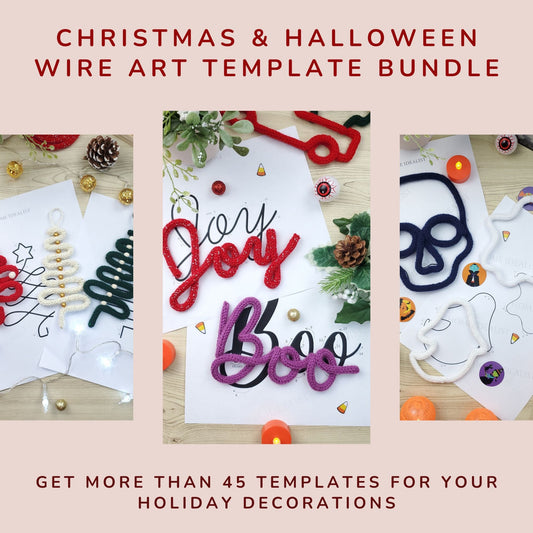 Knitted Wire Templates for Christmas & Halloween Bundle. Includes 45 + Templates for your Holiday Decorations. Instant Digital PDF Download.