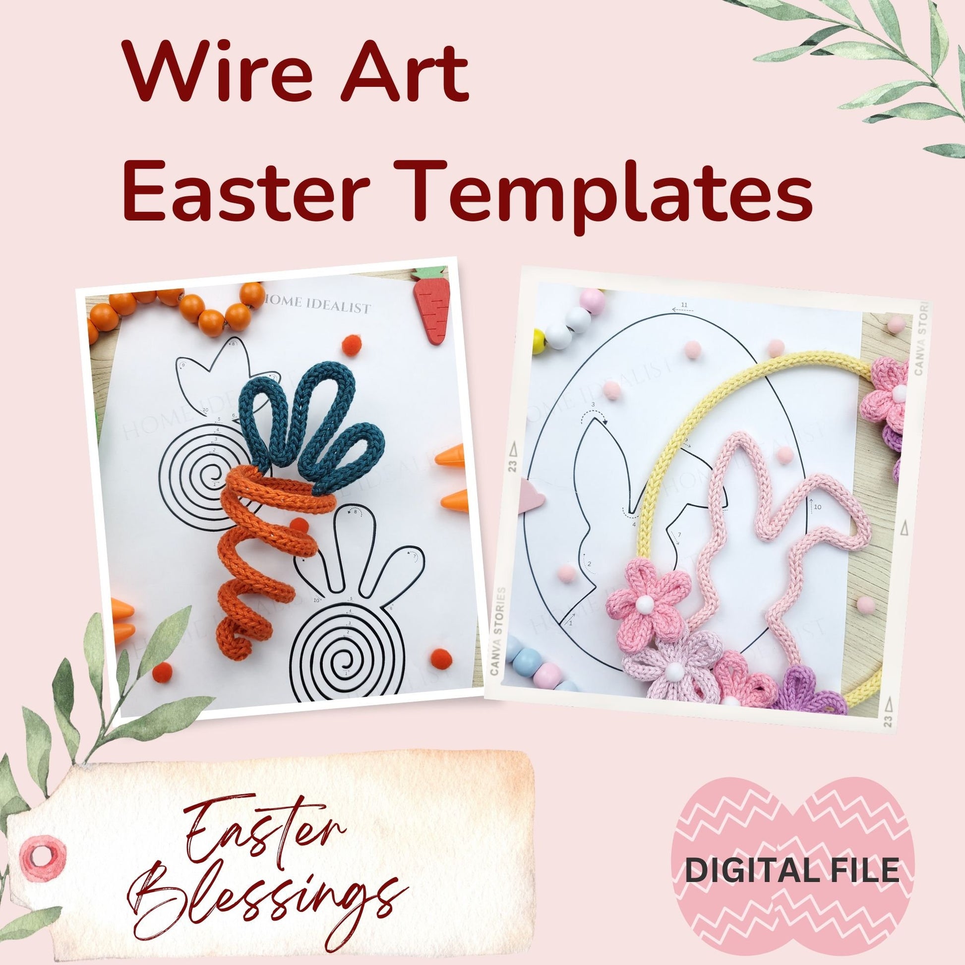 25+ Easter Knitted Wire Patterns Bundle. Printable Templates for Knitted Wire. Tricotin Art. Instant Digital Download.
